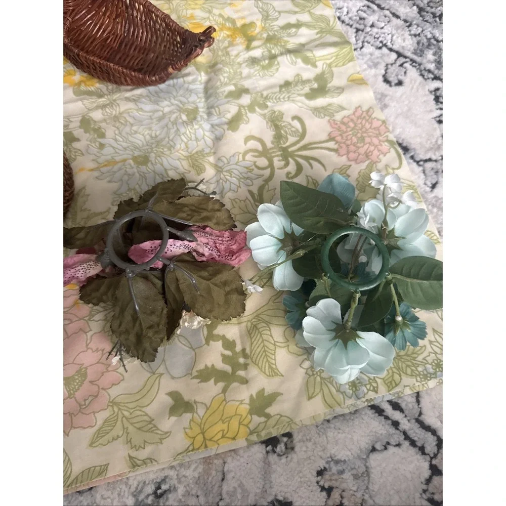 Assortment Of Small Wicker Baskets & Mini Flower Arrangements